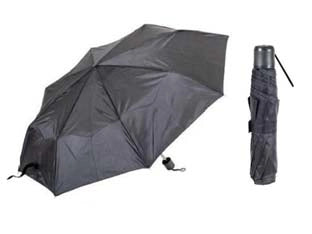 OMBRELLO PIEGHEVOLE SUPER MINI CON CUSTODIA IN PVC NERO - 6 pezzi