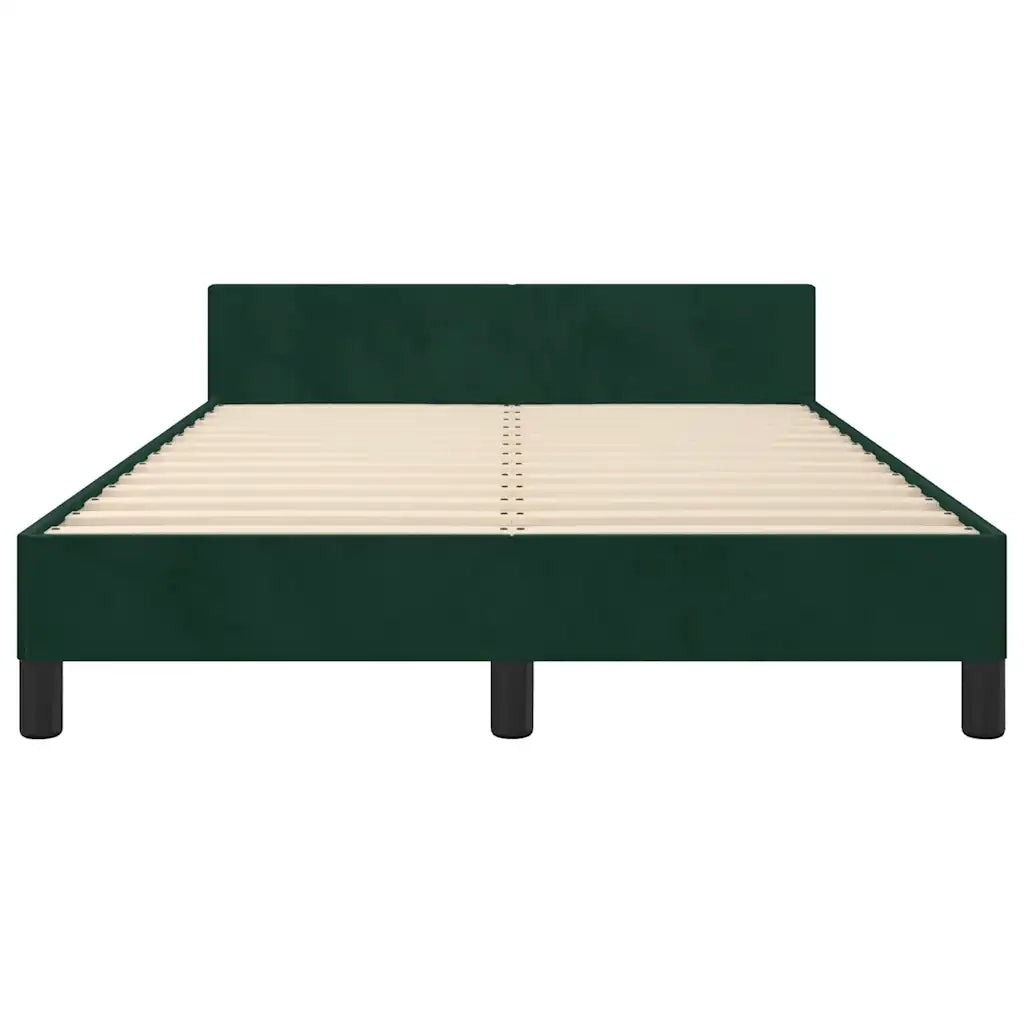 Letto matrimoniale | Letto per adulti | Giroletto senza Materasso Verde Scuro 120x200 cm in Velluto
