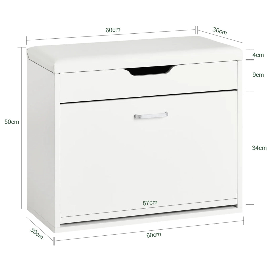 Scarpiera Salvaspazio Slim, Portascarpe Salvaspazio Regolabili,Scarpiere,Scarpiera Pieghevole L60*P30*A50 Cm, Bianco FSR95-W SoBuy