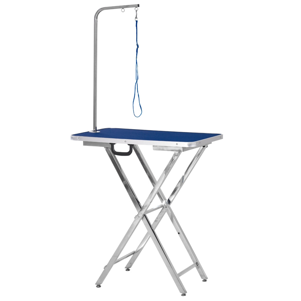 Tavolo da Toelettatura per Animali Domestici ¨C Minimal ¨C Blu 72x45x74-81 cm