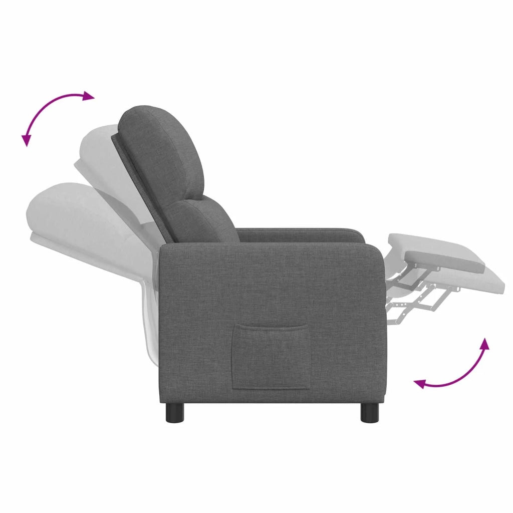 Poltrona reclinabile Grigio Scuro Tessuto 42034818