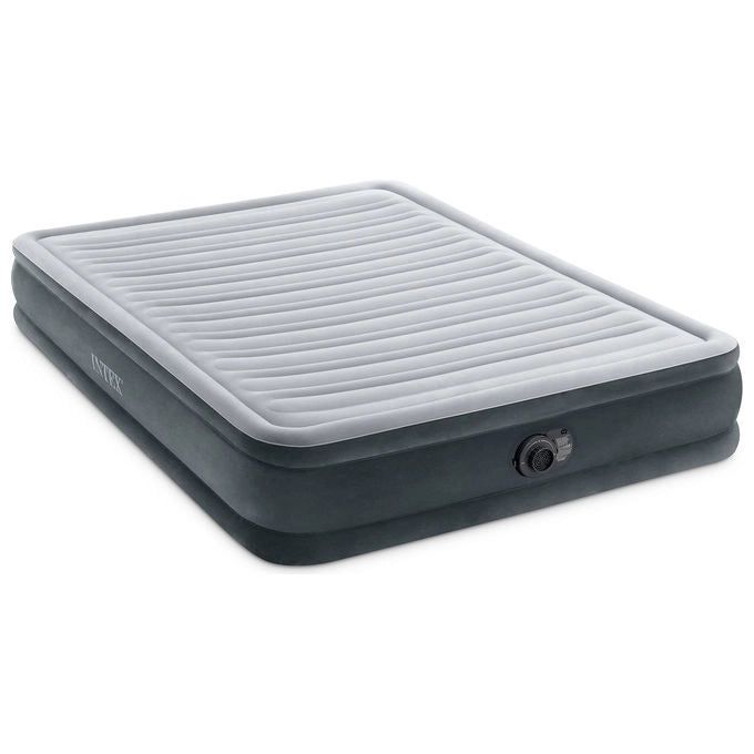 Intex 67770ND Materasso Dura-Beam Comfort Plush Matrimoniale con Pompa Elettrica Incorporata 152x203x33 cm Versione 2023