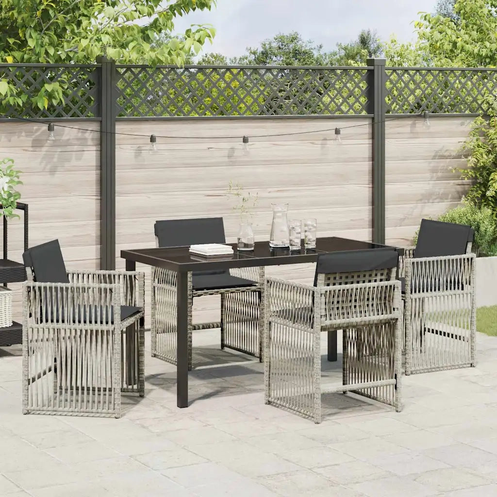 Set da Pranzo per Giardino 5 pcs Grigio chiaro