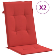 2 pz Cuscini per Sedie da Giardino Rossi 120x50x3 cm cod mxl 57840