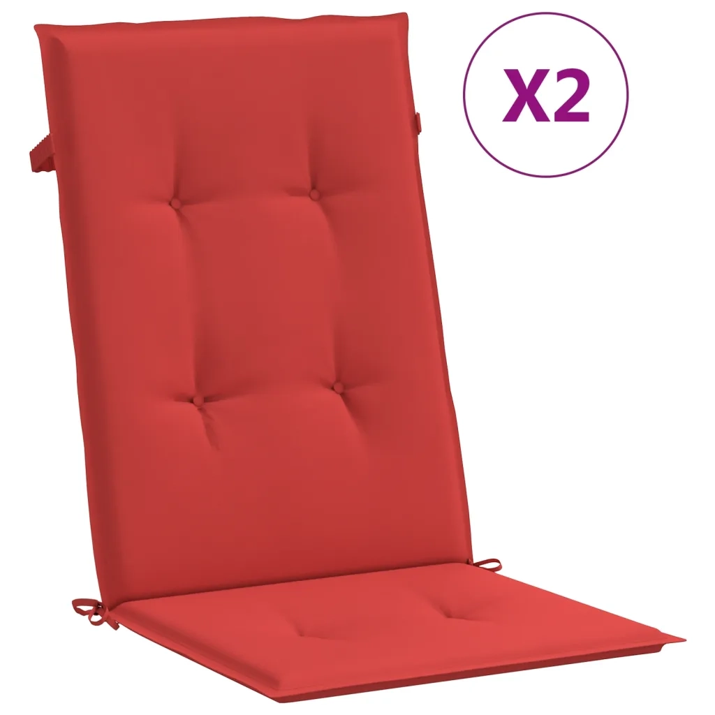 2 pz Cuscini per Sedie da Giardino Rossi 120x50x3 cm cod mxl 57840