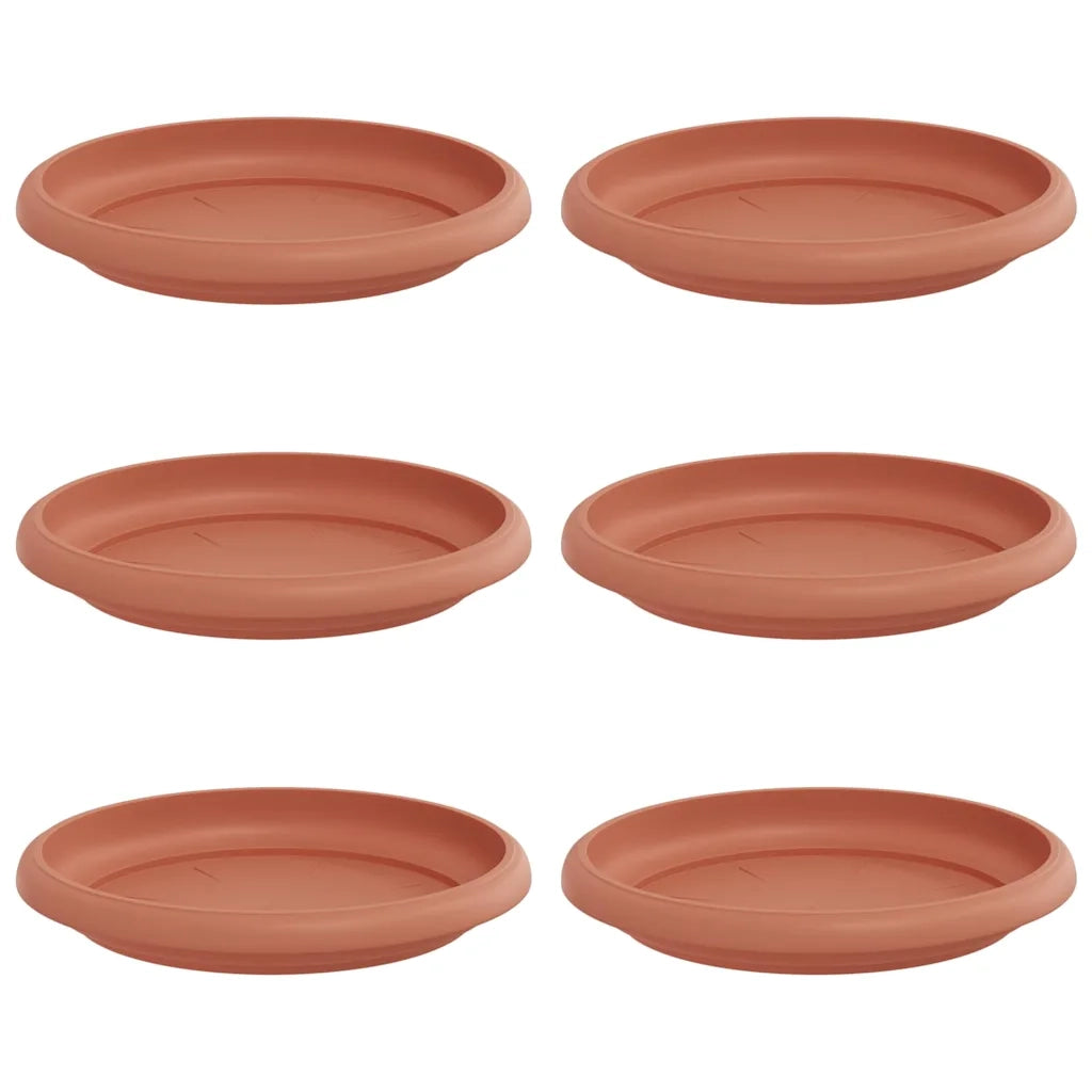 Vassoio Rotondo per Fiori 6 pz Rosso Mattone ? 14 x 2 cm CFW8782853