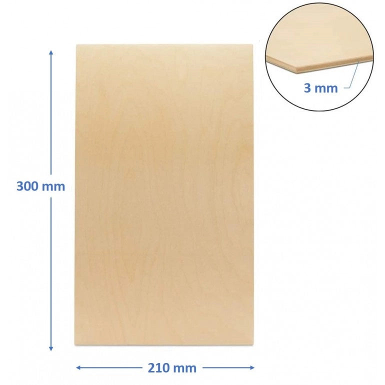 10 fogli pannello compensato 3 mm betulla baltica A4 - 210 x 297 mm