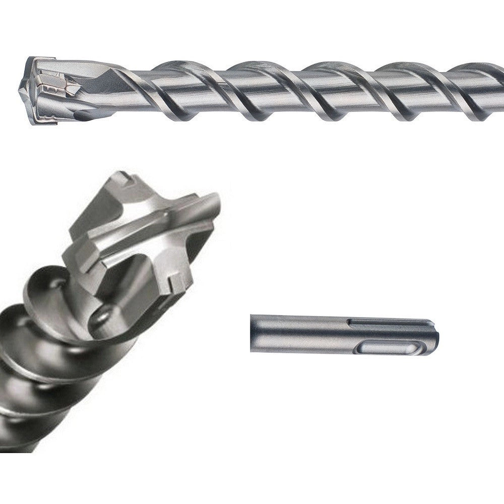 Trade Shop - Punta 4 Tagli Per Muro Sds Max / Plus Da 600 / 800 / 1000 Mm Per Trapano Martello -   -sds Plus   -600 X 35 Mm
