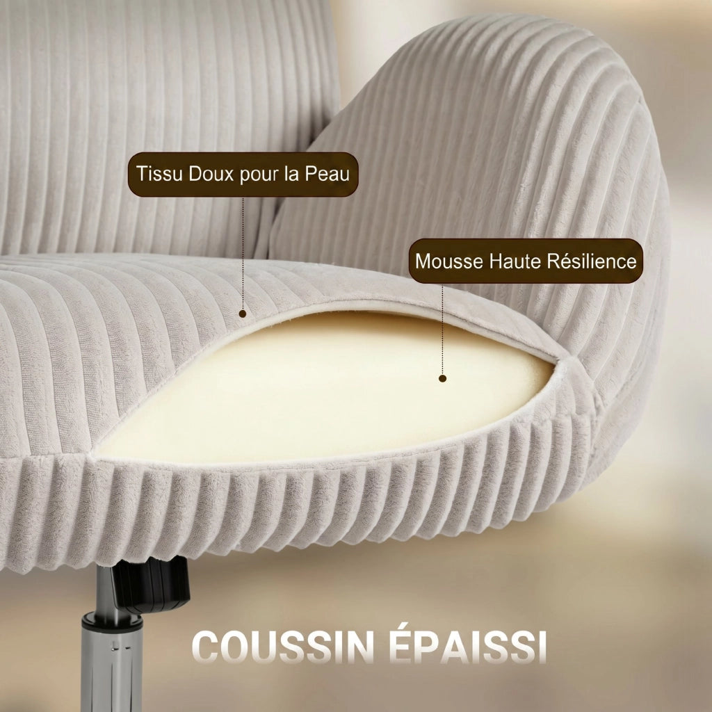 Sedia da ufficio ergonomica in velluto ¨C zephmum ¨C grigio