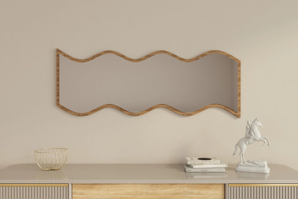 Specchio in legno "Safi" 40 x 2,2 x 120 cm - Bianco