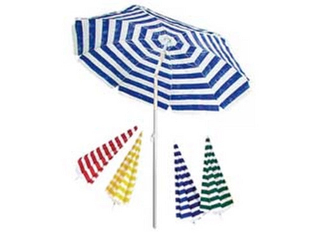 1pz ombrellone da spiaggia in tnt a righe tondo cm.180 - colore bianco/blu cod:ferx.fer184854