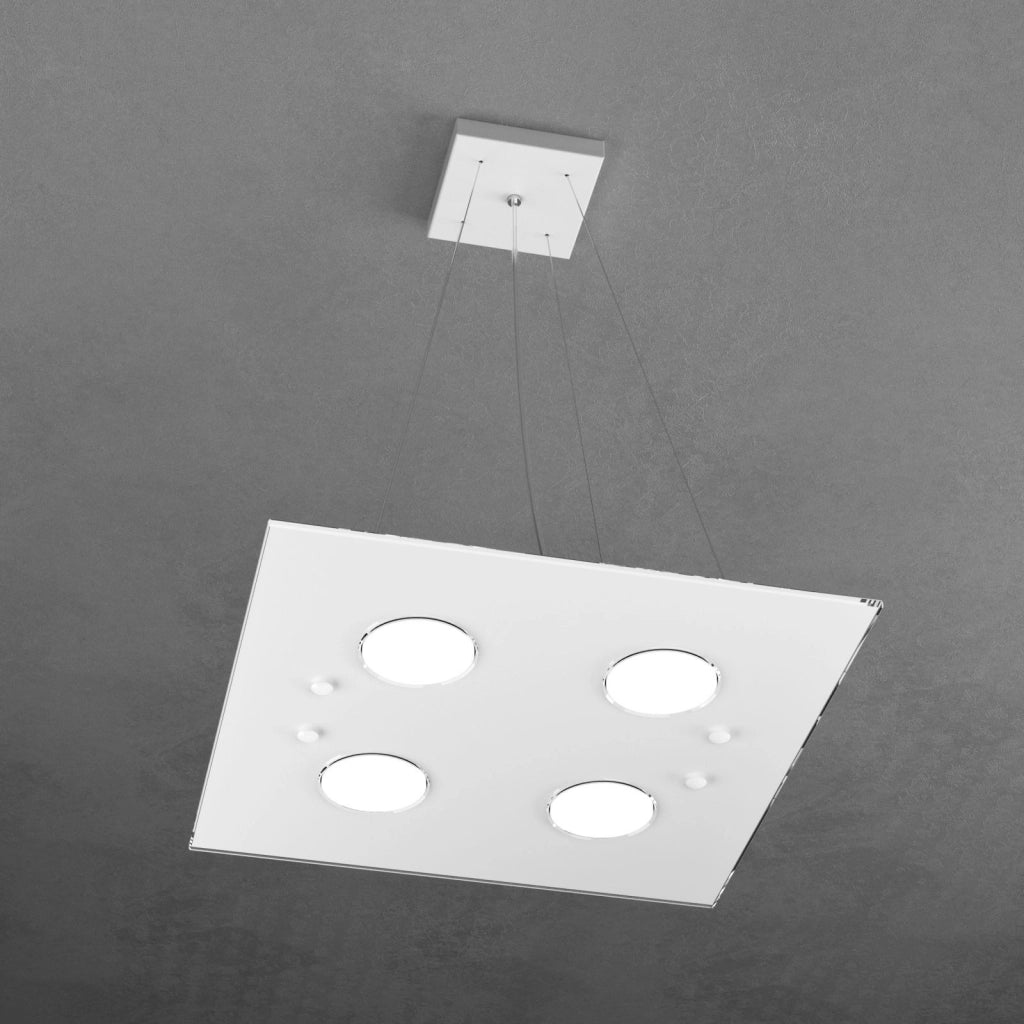 PATH SOSPENSIONE 4 LUCI QUADRA BIANCO 1141-S4-BI