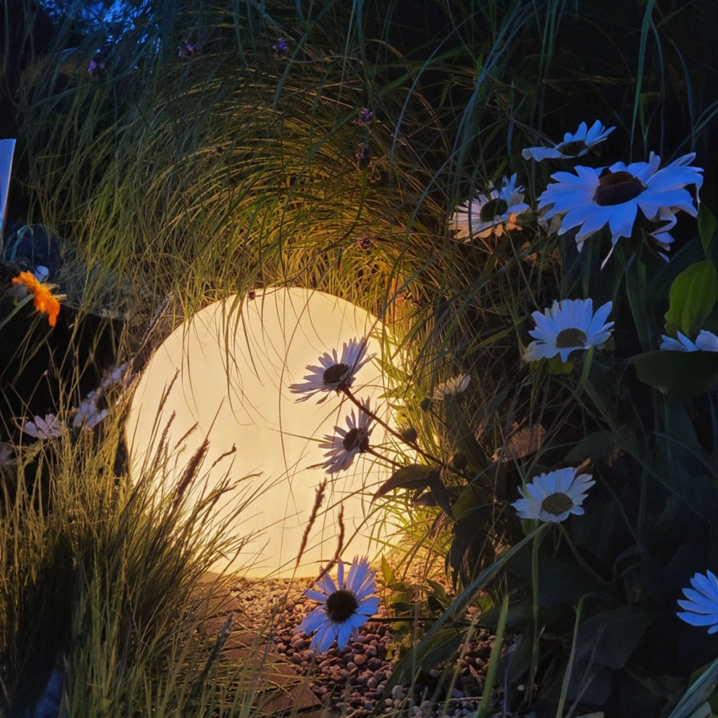 Lampada giardino sfera bianca 30cm E27 IP44 Eko-Light