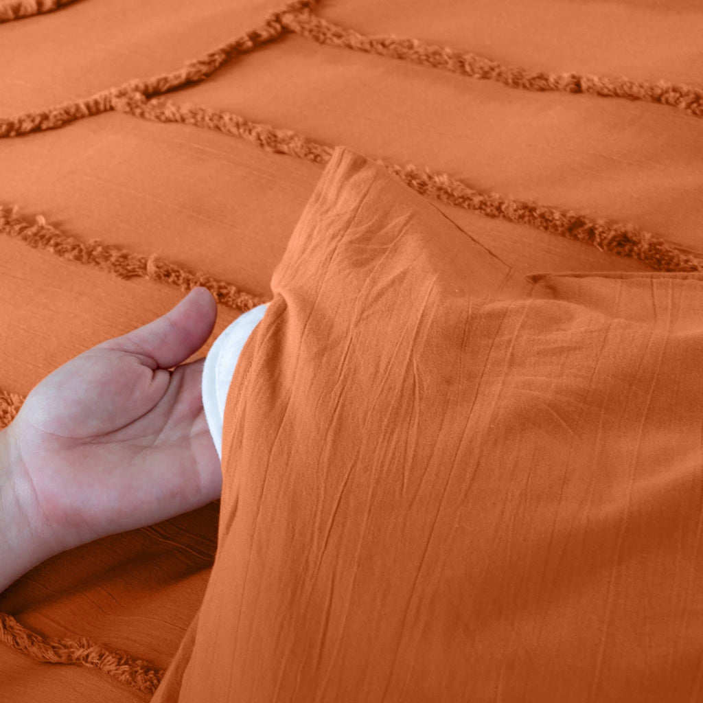 Set biancheria da letto in cotone terracotta, 2 posti