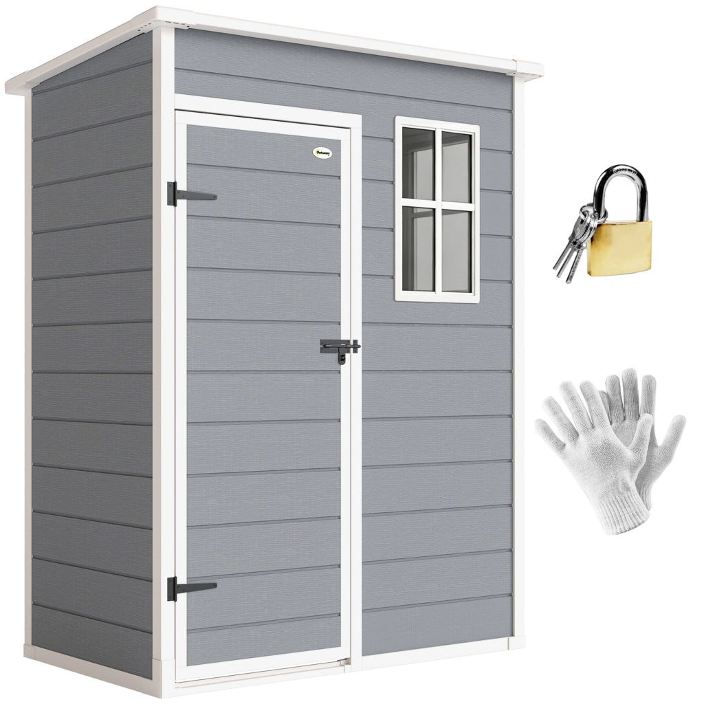 Casetta da giardino ¨C Minimal ¨C grigio plastica 151x92x193 cm