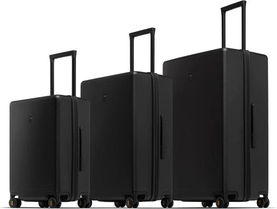 Set di 3 valigie - 40L, 65L & 105L - Molto Resistenti, Durissime, Stabili - con slot TSA e ruote 360° - Design con diamanti micro - Set di valigie - 20", 24" & 28" - Bagaglio - Valigia - Maniglia regolabile - 3 strati - Vacanze - Nero