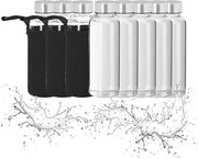 Set di bicchieri da tè da 8 pezzi con coperchio 360 ml - bicchiere d'acqua trasparente/nero - HxL: 20 x 6 cm