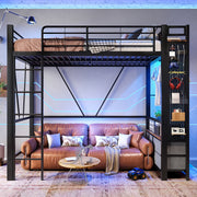 Letto a soppalco - Xylo - 90x200 cm 4 cassetti USB nero