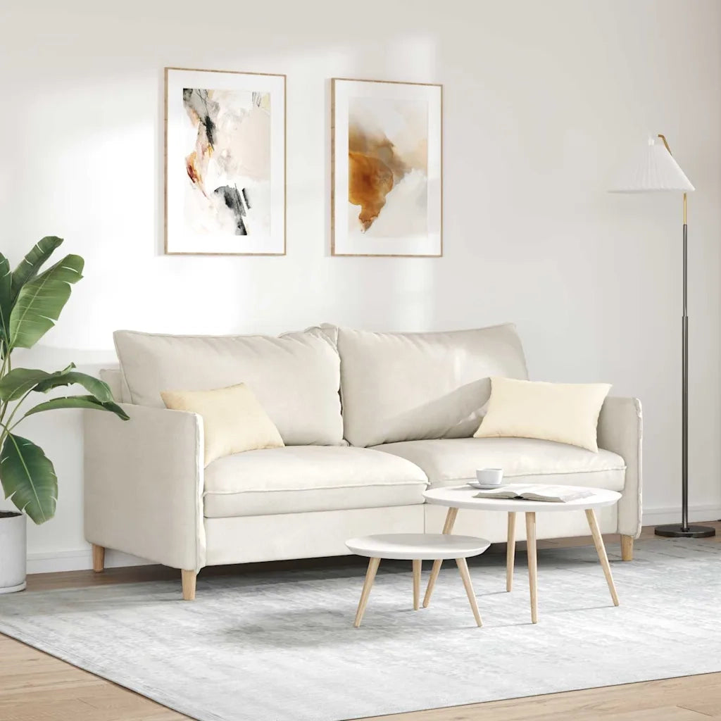 Cuscini da Divano 2 pcs Crema 50 x 30 cm Tessuto in Cords 42013647