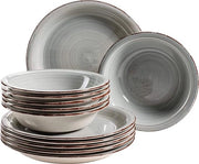 Set di portata - insieme di piatti per zuppe, grandi piatti per insalata, grande zuppiera, magnetron resistente, lavabile in forno a microonde, set di portata.