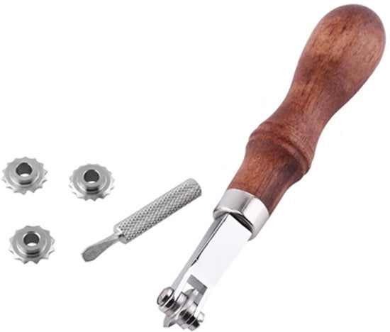 Set di Attrezzi per Fai da Te - Stecca con Ruote Interchangeabili - Chiave a Lama - Kit di Manutenzione Manuale - Manici in Legno - Maniglia Comoda - Ruota per cucire