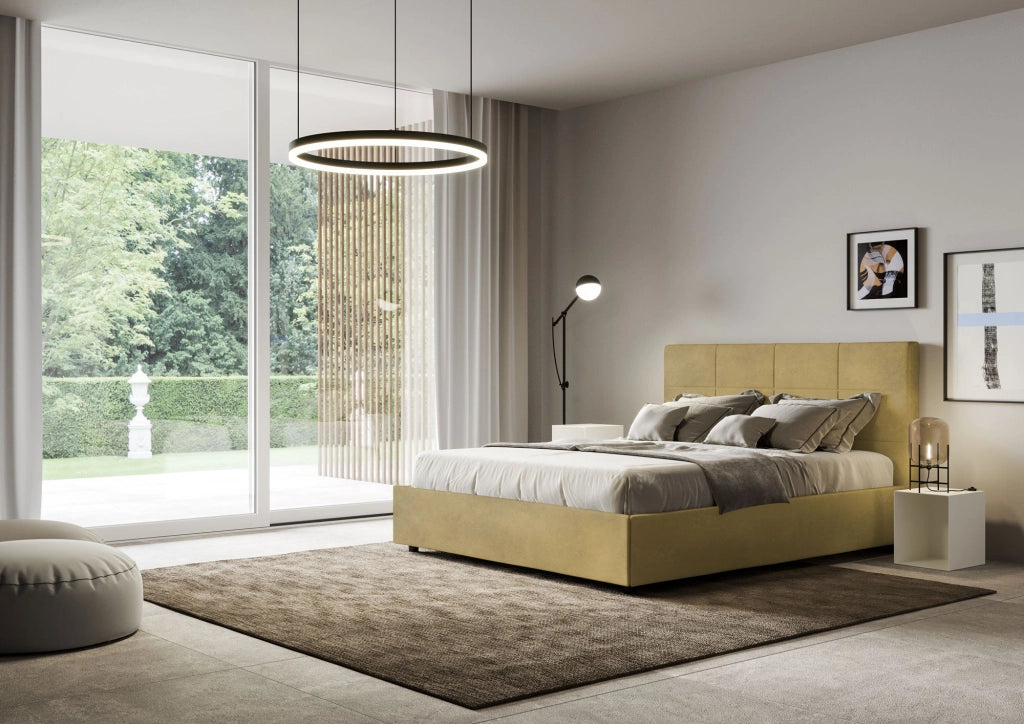 Letto Matrimoniale 160x190 cm con Rete Mika Ocra