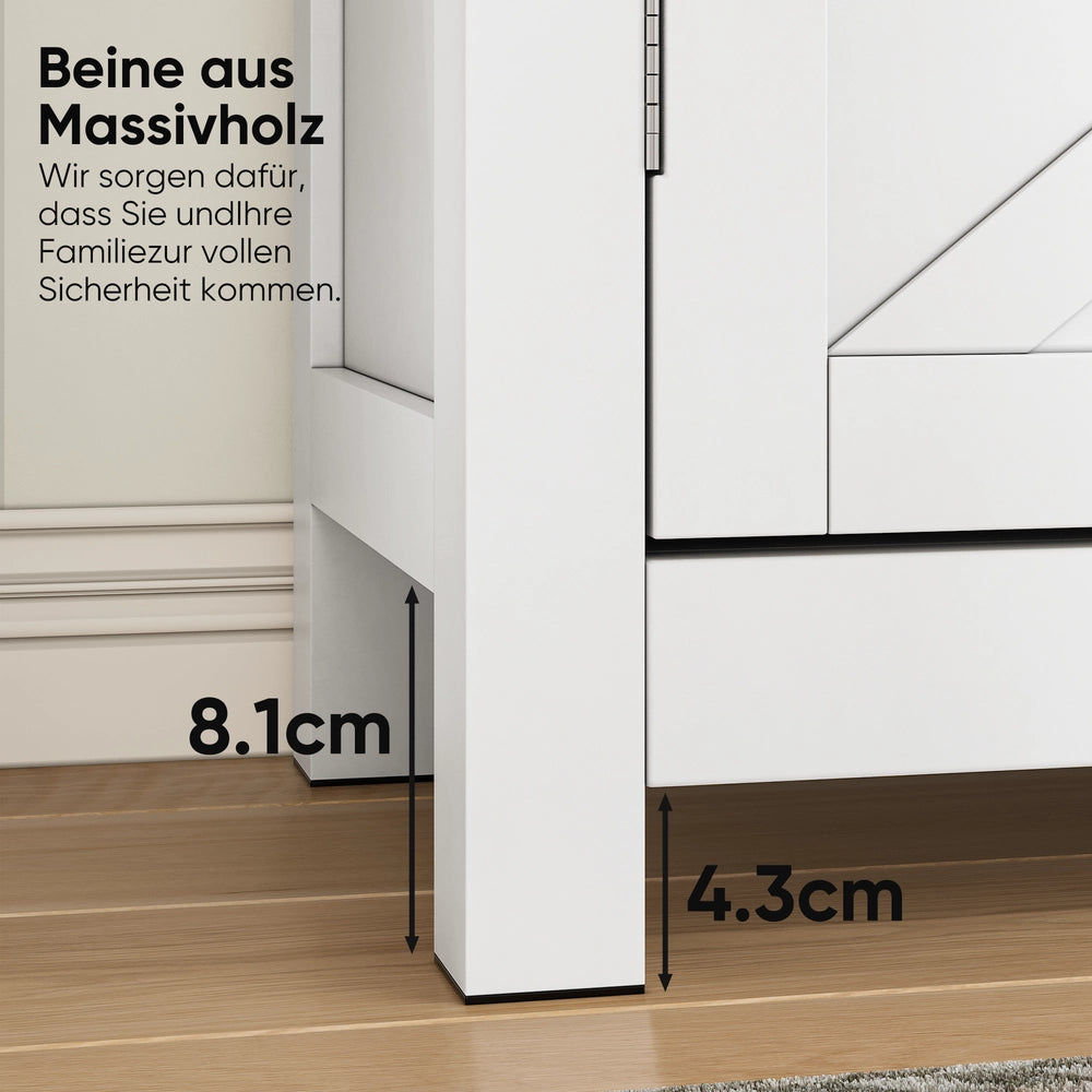 Consolle Portaoggetti ¨C MINIMAL ¨C Legno Bianco, Ripiani Regolabili, Cassetti