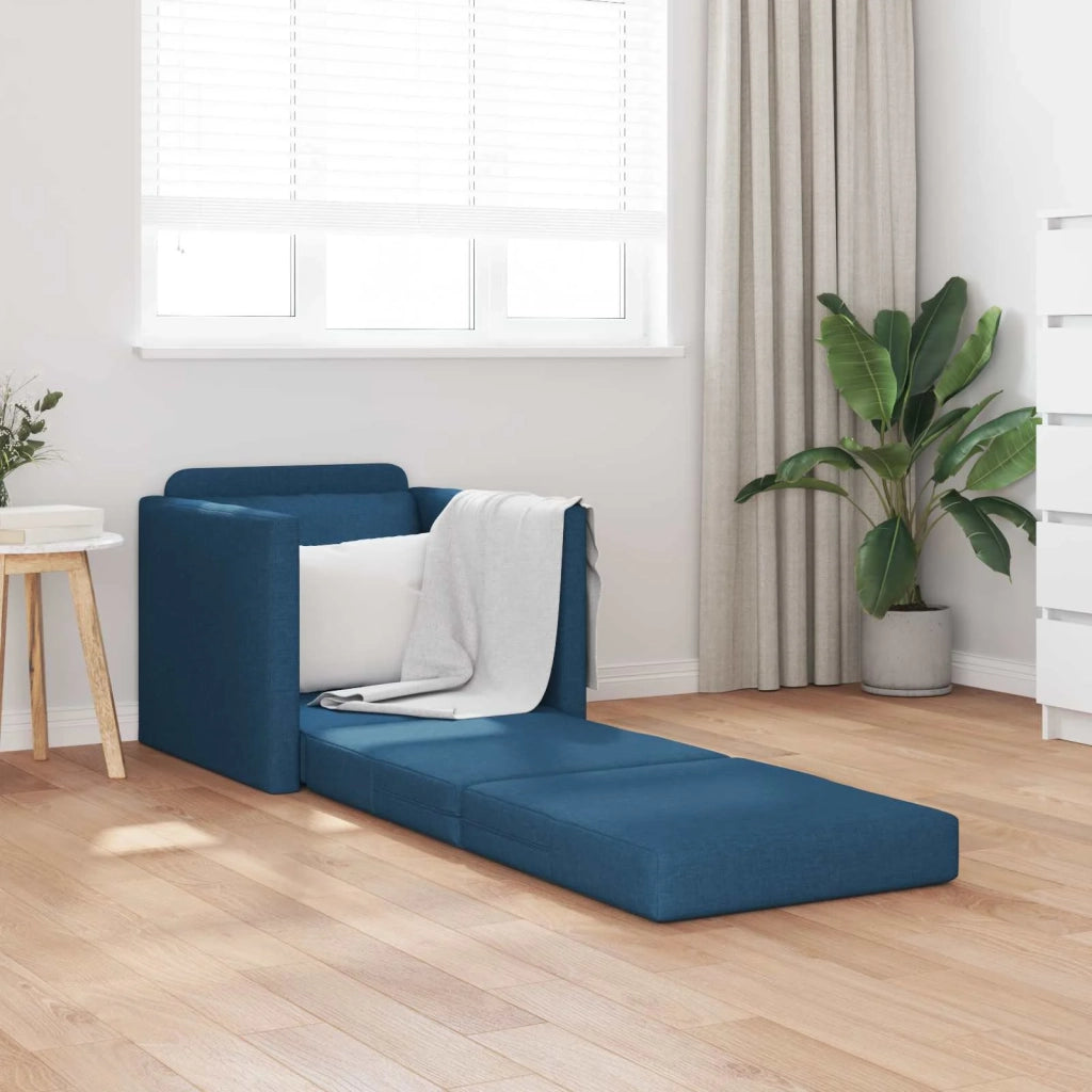Divano letto | Sof¨¤ letto | Letto singolo Blu 74 x 77 x 81 cm Tessuto