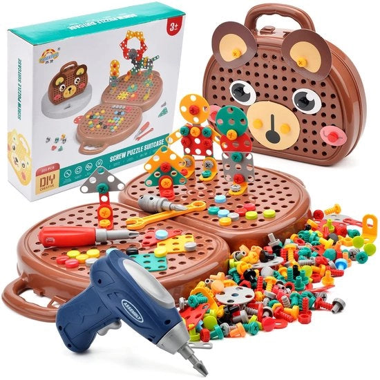 Giocattolo Educativo Creativo da Montaggio 3D - Disassemblabile - Set a Sei Pezzi - Colori Miele e Caffè - Adatto per Bambini di 3 a 6 Anni