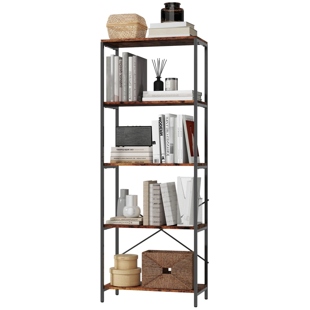 Libreria 5 ripiani ¨C Xylo ¨C Metallo e melaminico marrone