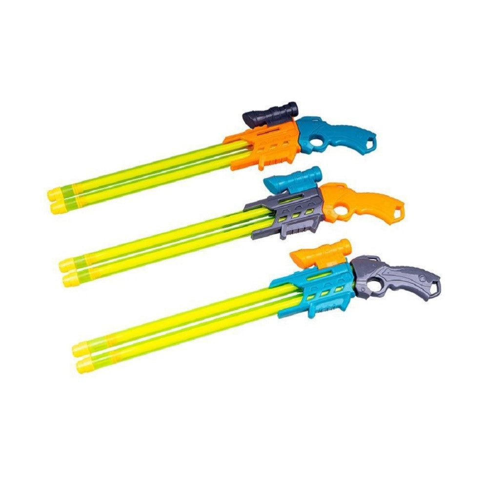 Trade Shop - Fucile Doppia Pompa Spara Acqua 2 Tubi 46 Cm Gioco 3 Colori Assortiti 6560029 -