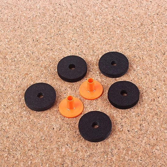 Drum Bekken - 5 pezzi di velluto per lavatrici - 2 pezzi di pannelli in plastica per coperture - Adatto per Hi-Hat standard - Velluto in fibra di vetro duraturo - Altezza e protezione ottimali - Cimbali
