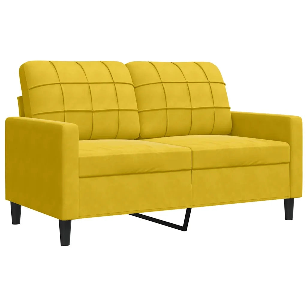 Set di Divani 2 pz con Cuscini e Rinforzi Giallo in Velluto 3278417