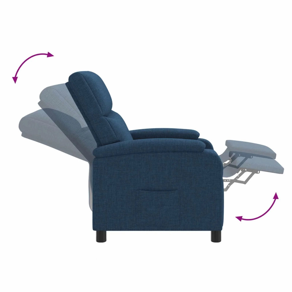 Poltrona Massaggiante Blu Tessuto 42035017