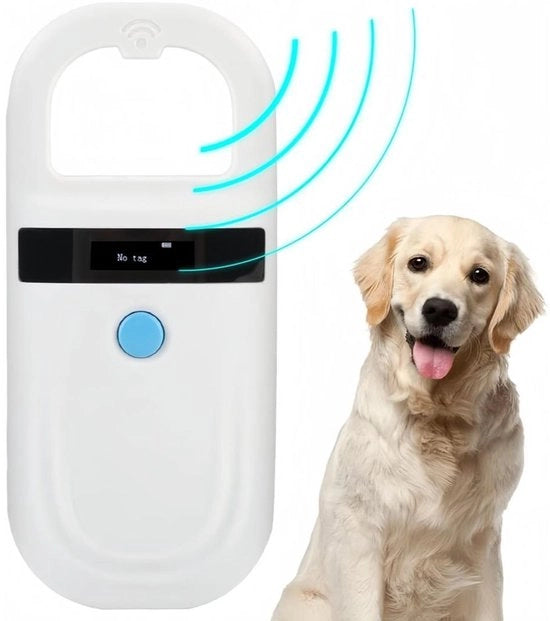 Scanner portatile per etichette animali, scanner ricaricabile per microchip di animali domestici, con memorizzazione dei dati. Adatto per microchip di animali domestici, animali da fattoria e selvatici.
