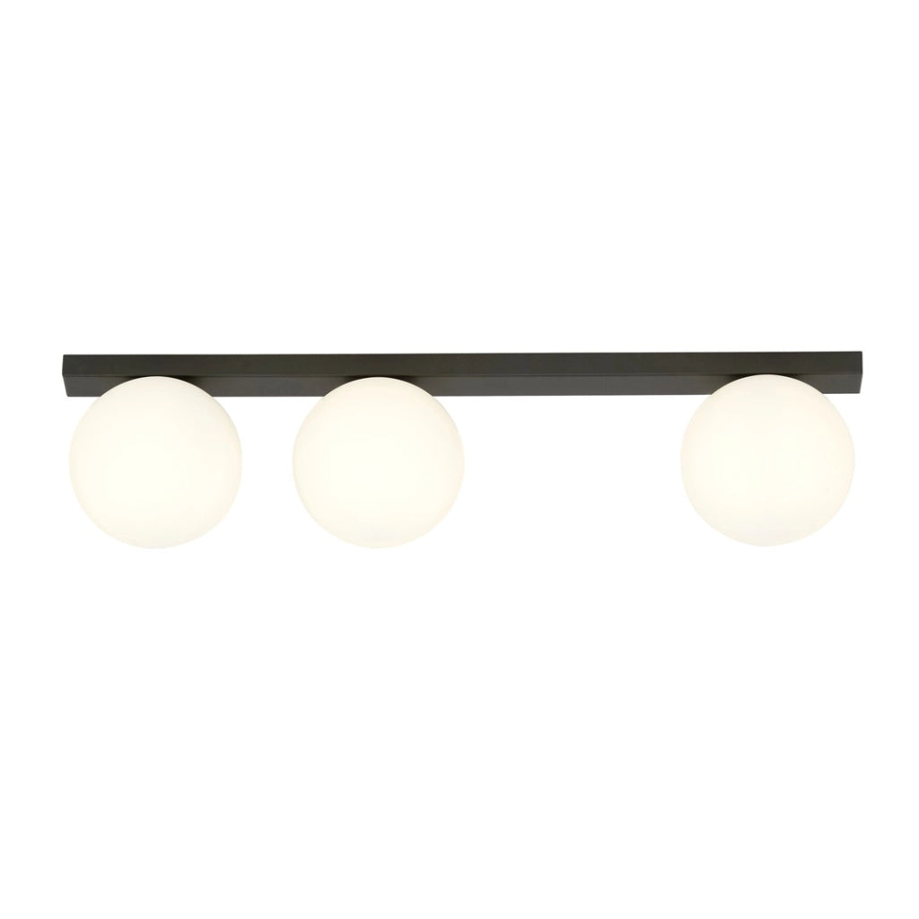 Emibig FIT plafoniera 3 luci E14 nera/opal 70cm metallo