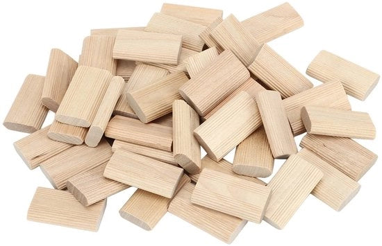 Fissaggio per Legno - Penna Domino - 50 Unità - Legno di Quercia - Connettori di Legno - Lavorazione del Legno - Fissaggio Solido - Connettori di Legno

Specifiche tecniche: 
- Materiale: Legno di Quercia
- Quantità: 50 unità
- Modello: Deuvelstopper