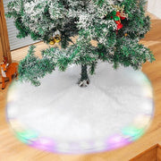 Decorazione per albero di Natale 78 cm - Abito per albero di Natale bianco - Copertura in pelo di coniglio in plu - Luce LED - Protezione contro le aghi di pino - Decorazione per albero di Natale