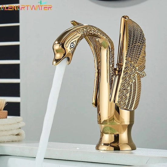 Ceramica zampa di cigno con rubinetto in stile cigno e dischi ceramici