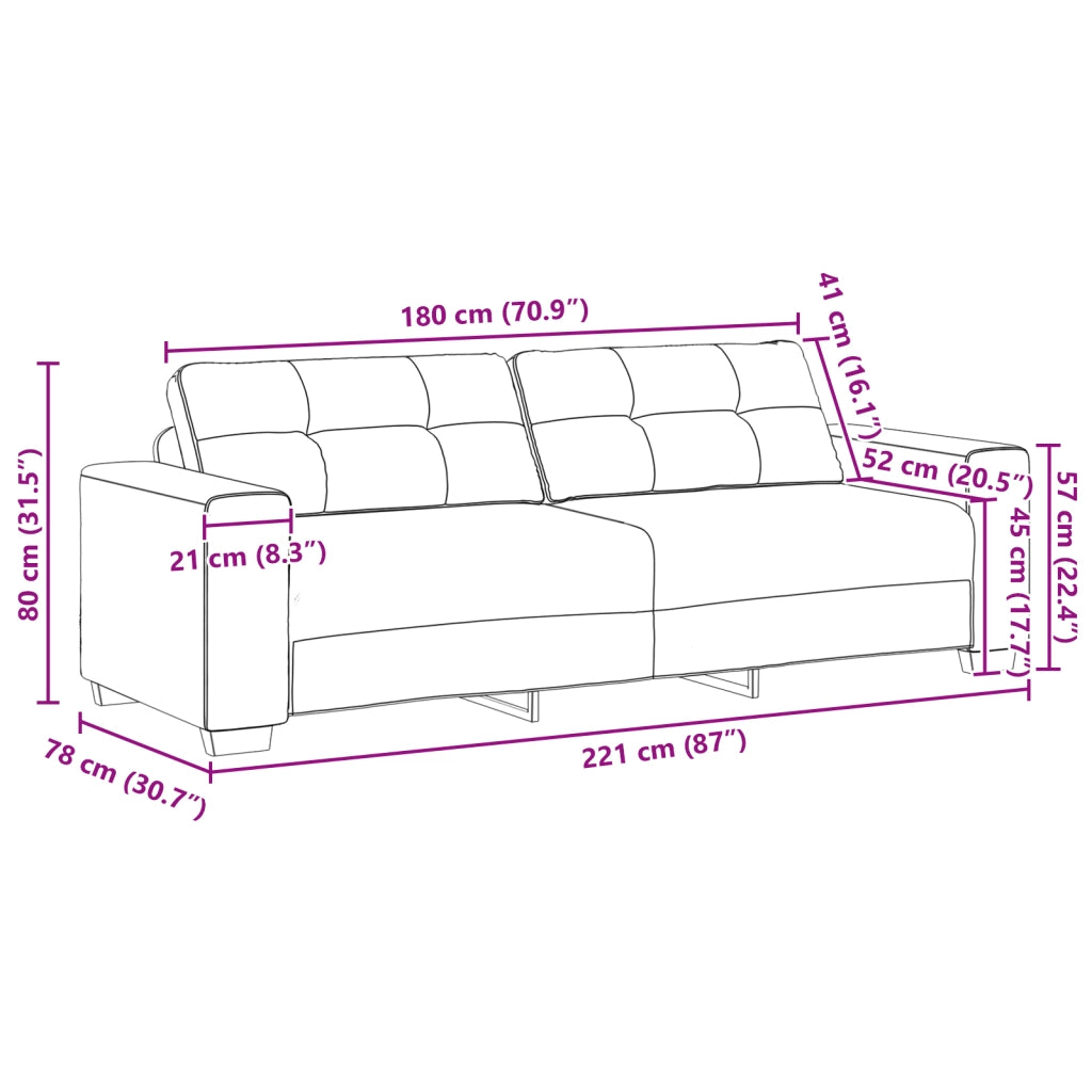 Divano 2 pcs Marrone 221 x 78 x 80 cm Pelle sintetica 3324719