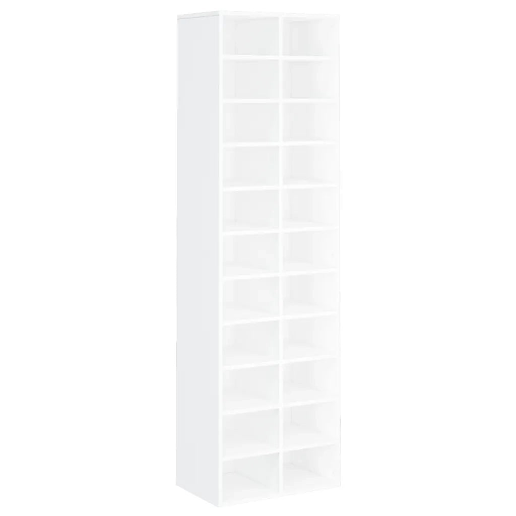 Scarpiera Bianca 54x34x183 cm in Legno Multistrato 800369
