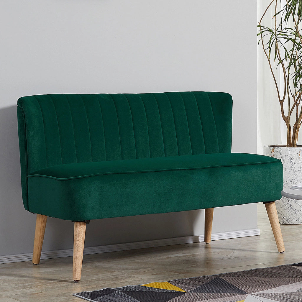 Divano 2 posti retro design ¨C Minimal ¨C verde scuro 117x56.5x77