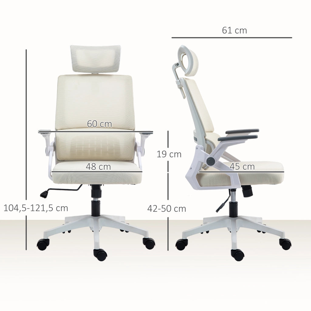 Sedia da ufficio regolabile ¨C zephmum ¨C beige 60x61x121.5 cm