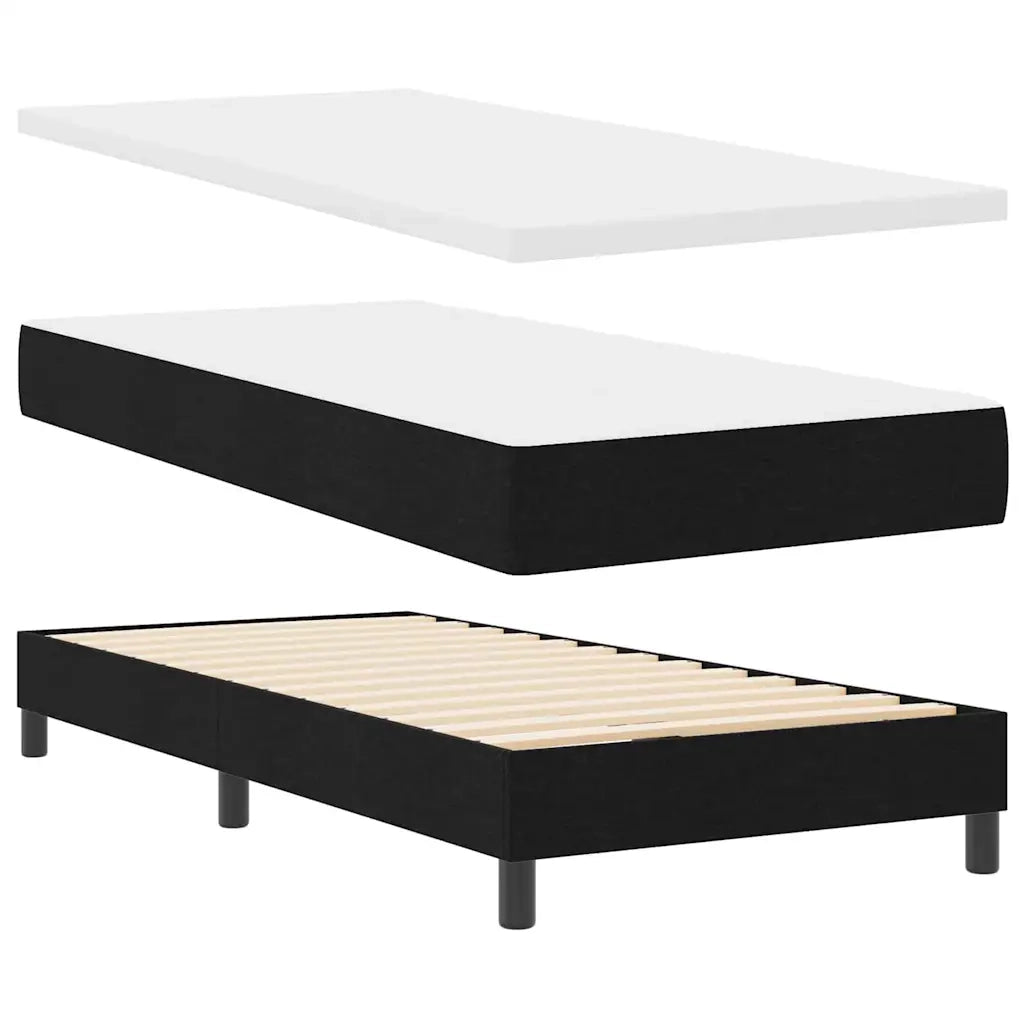 Letto a molle con testiera Nero 90 x 190 cm Tessuto 3338729