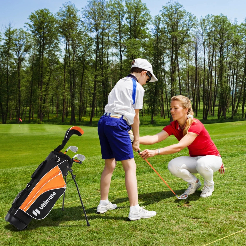 Set completo di mazze da golf per bambini destrimani, Set da golf per bambini da 8 a 10 anni Arancione