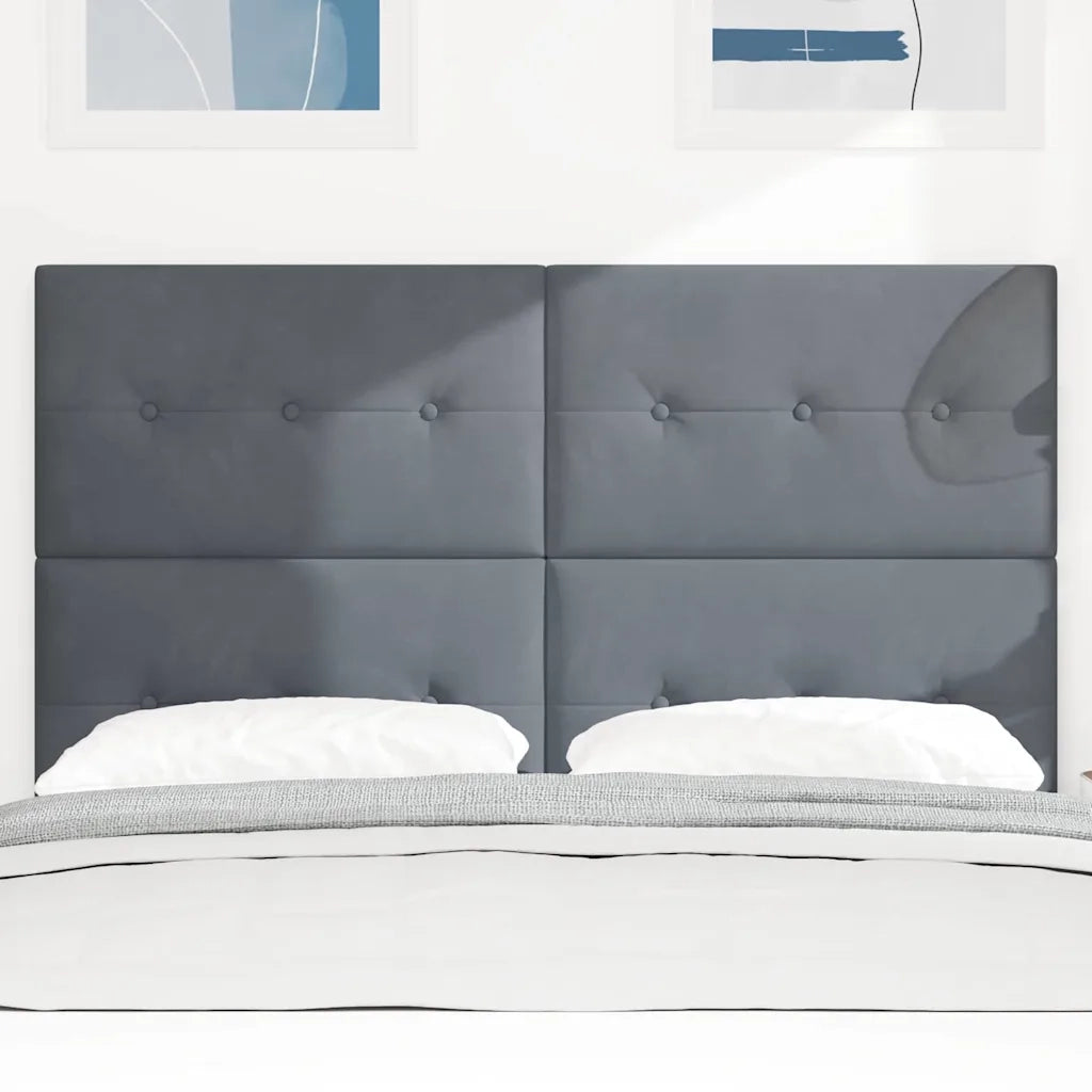 Testiera | Testata Grigio scuro 144 cm Velluto