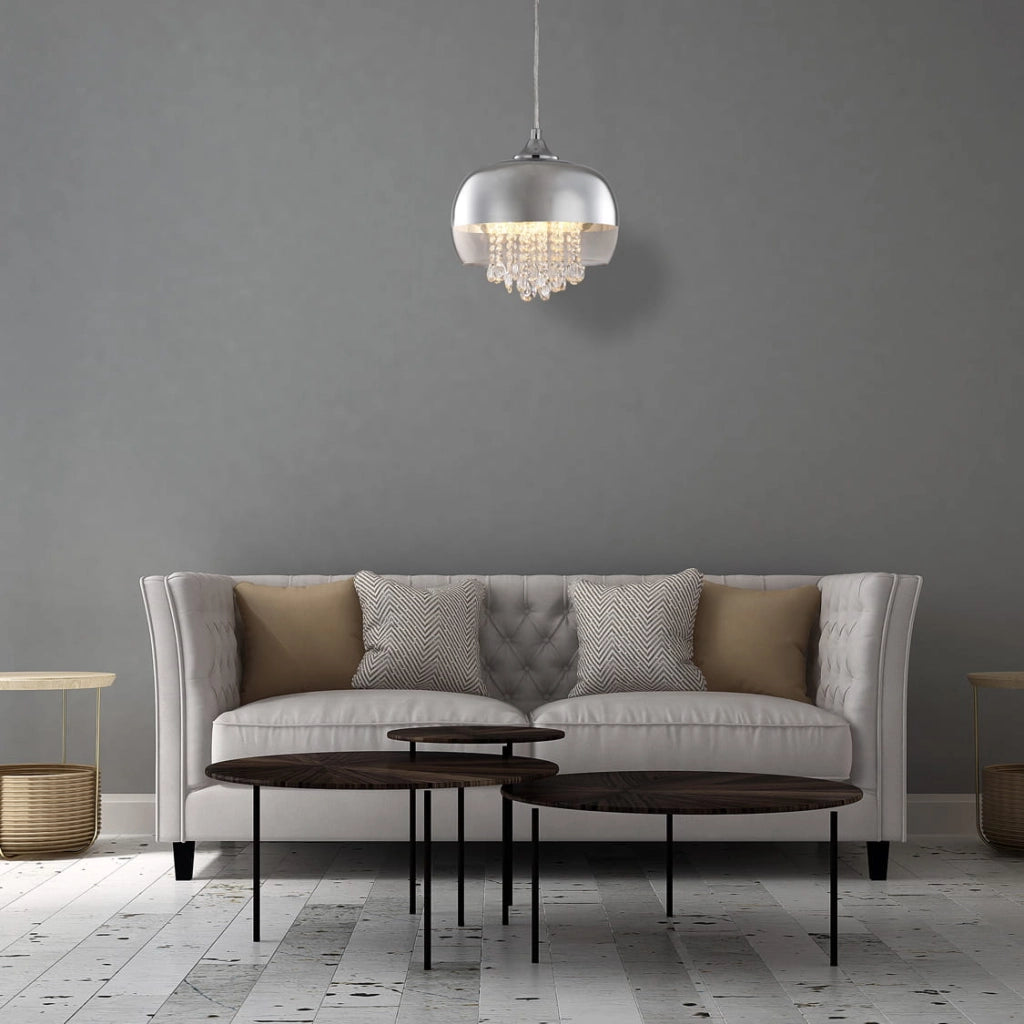 Lampada a sospensione Luna Milagro E14 1x40W cromo