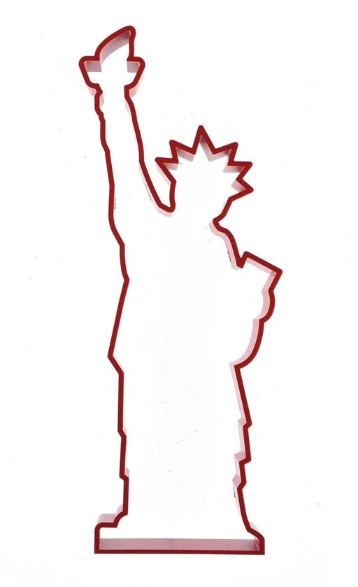 Statua della Libertà a New York e forma di biscotto in rosso
