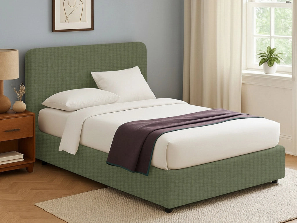 Slough, Letto Singolo Sfoderabile Made in Italy, Verde