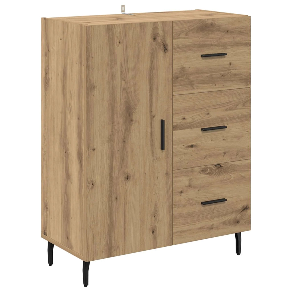 Credenza | Madia | Buffet da pranzo | Armadio da pranzo con cassetto Rovere artigianale 69,5 x 34 x 180 cm